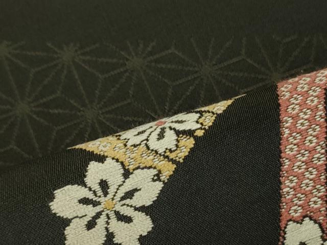 平和屋着物●九寸名古屋帯 源氏香桜文 正絹 逸品 DAAT0490ob