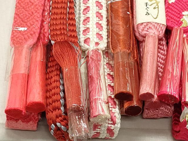 平和屋本店■和装小物 帯締め10本 笹浪組 くみひも 金糸 長尺 小田急百貨店扱い 逸品 未使用 DZAA11154kh5