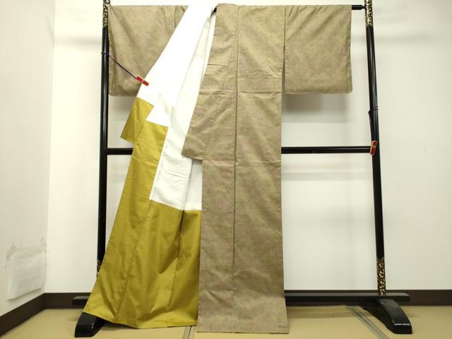 平和屋着物●本場縞大島紬 霞文 川畑絹織物謹製 証紙付き 正絹 逸品 未使用 DAAT1009tw