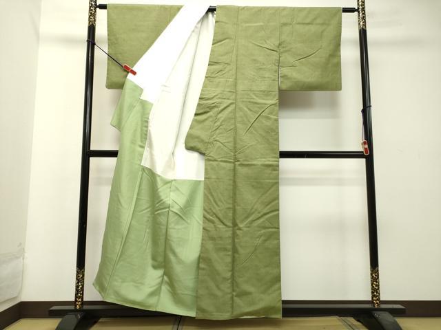 平和屋着物●結城紬 苗色 正絹 逸品 DAAT1014tw
