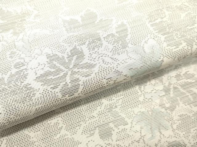平和屋着物●本場大島紬 白大島 9マルキ 草花文 正絹 逸品 未使用 DAAT1017tw