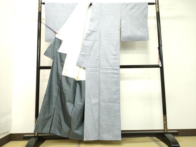 平和屋着物●本場結城紬 重要無形文化財 淡藤色 正絹 逸品 DAAT1049tw