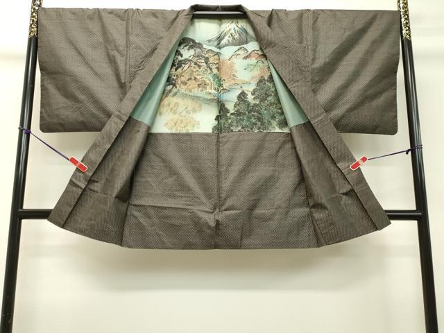 平和屋着物●男性 本場染大島紬 アンサンブル 亀甲柄 証紙付き 正絹 逸品 DAAT1051tw