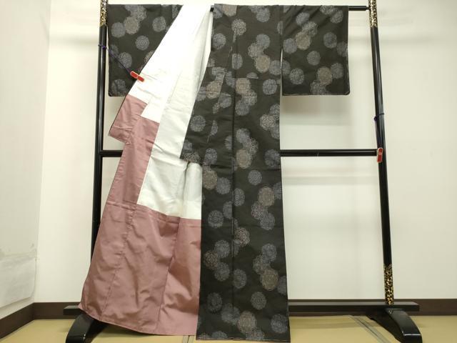 平和屋着物●都喜ヱ門 本場大島紬 9マルキ 藤色泥染め 地空き 正倉院花文 藤絹織物謹製 証紙付き 正絹 逸品 未使用 DAAT1110tw