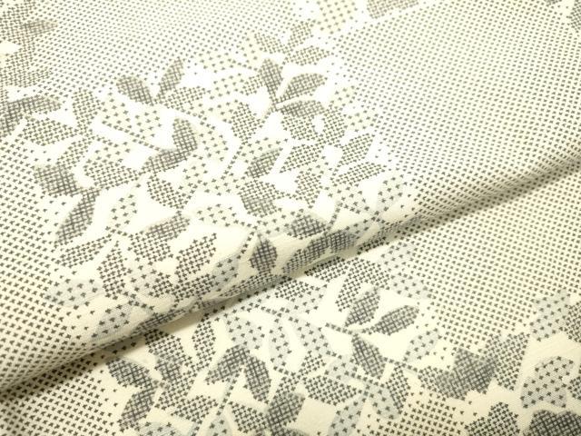 平和屋着物●上質な小紋 紬地 市松草花文 正絹 逸品 DAAT1160tw