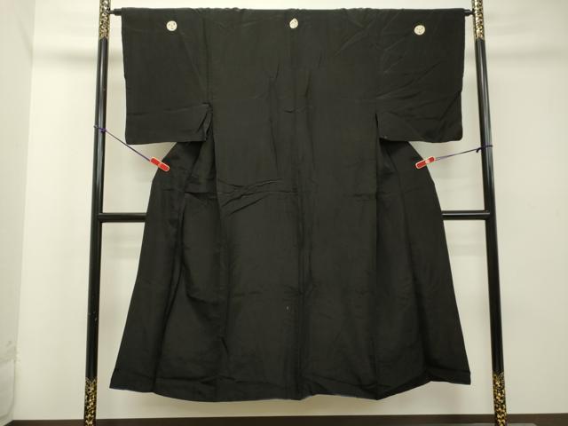 平和屋着物●男性 黒紋付 正絹 逸品 DAAT1174tw