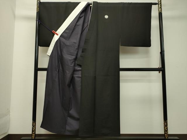 平和屋着物●男性 黒紋付 正絹 逸品 DAAT1175tw