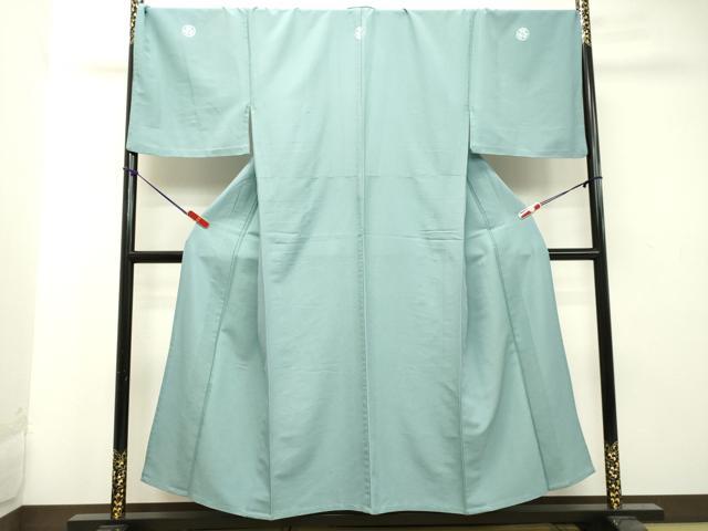平和屋着物▽男性 色紋付 単衣 浅縹色 キングサイズ 洗える着物 DAAT1178tw
