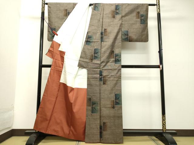 平和屋着物●本場大島紬 9マルキ 南天文 正絹 逸品 DAAT1205tw