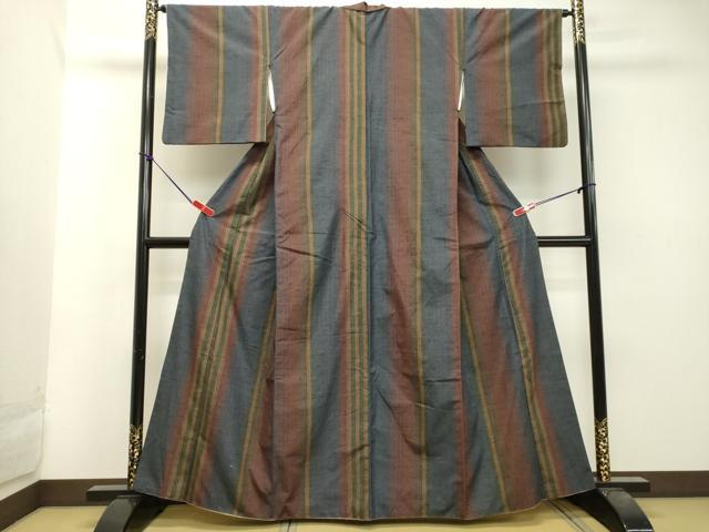 平和屋着物●上質な紬 間道 正絹 逸品 DAAT1208tw