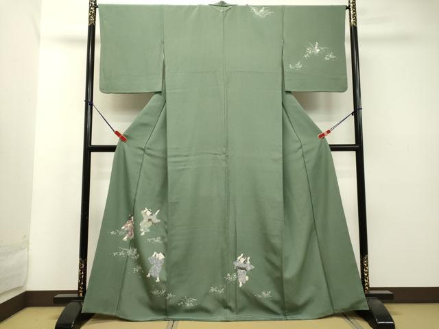 平和屋着物●訪問着 友禅 童子遊び 正絹 逸品 DAAT1211tw