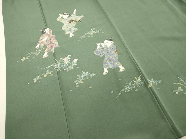 平和屋着物●訪問着 友禅 童子遊び 正絹 逸品 DAAT1211tw