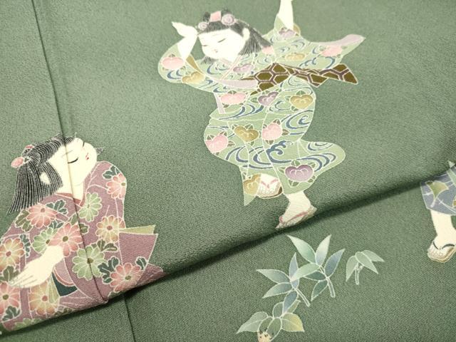 平和屋着物●訪問着 友禅 童子遊び 正絹 逸品 DAAT1211tw