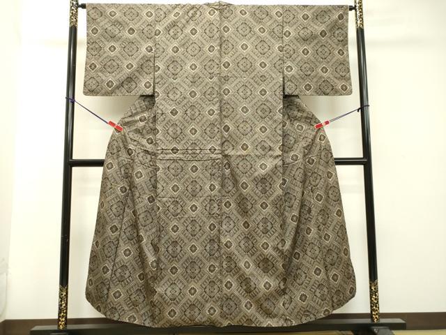 平和屋着物●希少 本場大島紬 龍郷絣 花菱文 正絹 逸品 DAAT1294tw