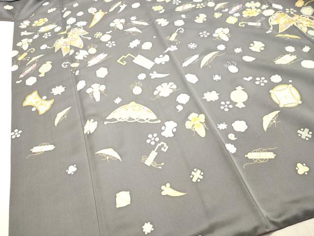 平和屋着物●創業460年・千總 訪問着 駒刺繍 宝尽くし文 金彩 高島屋扱い 正絹 逸品 DAAT1343tw