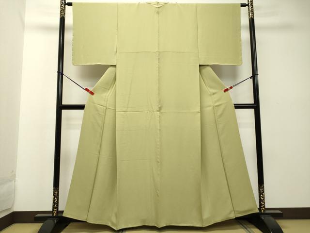 平和屋着物●上質な色無地 抹茶色 正絹 逸品 DAAT1364tw
