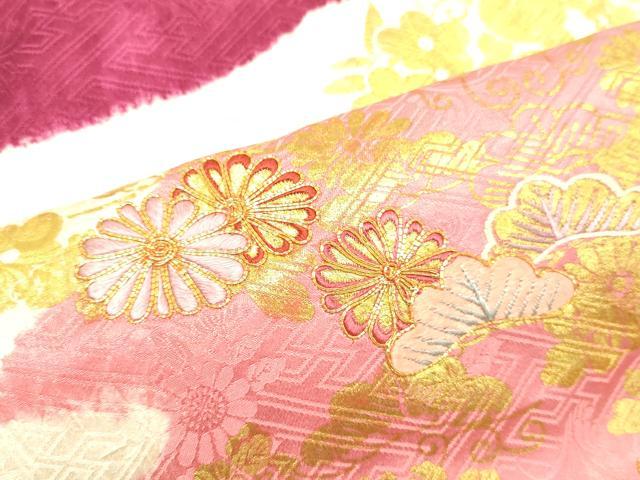 平和屋着物●創業460年・千總 訪問着 絞り 駒刺繍 七宝草花文 金彩 高島屋扱い 正絹 逸品 DAAT1406tw