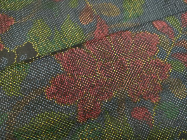 平和屋着物●本場大島紬 7マルキ 草花文 正絹 逸品 DAAT1431tw