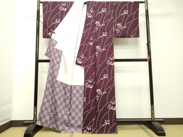 平和屋着物●上質な小紋 草葉文 正絹 逸品 DAAT1433tw