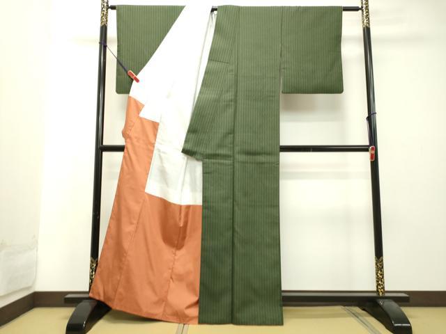 平和屋着物●上質な紬 間道 正絹 逸品 DAAT1452tw