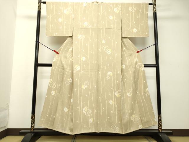 平和屋着物●上質な小紋 ろうけつ染め 枝花間道 正絹 逸品 DAAT1461tw