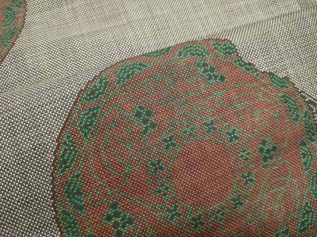 平和屋着物●本場大島紬 9マルキ 花絵皿文 正絹 逸品 未使用 DAAT1474tw