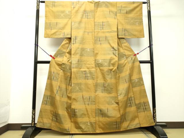 平和屋着物●上質な紬 絣文様 正絹 逸品 DAAT1504tw