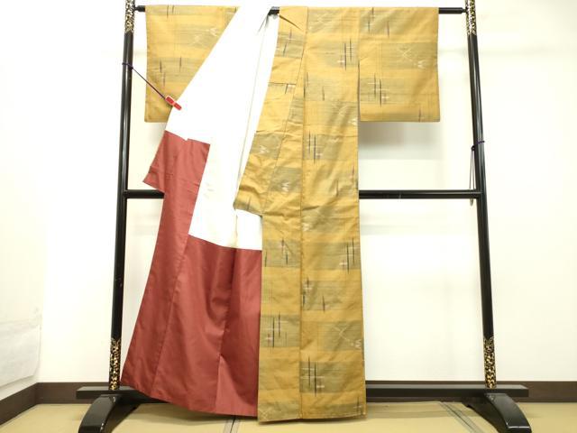 平和屋着物●上質な紬 絣文様 正絹 逸品 DAAT1504tw