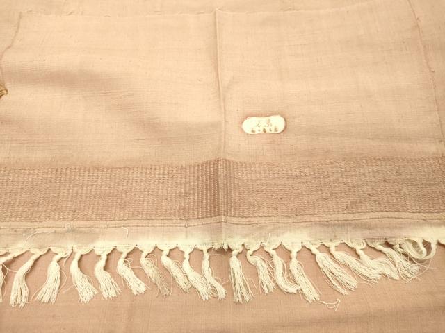 平和屋着物●上質な紬 洗柿色 反端付き 正絹 逸品 DAAT1505tw