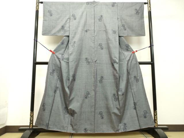 平和屋着物●本場大島紬 7マルキ 亀甲重ね文 正絹 逸品 DAAT1507tw