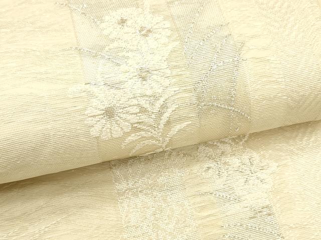平和屋着物*夏物 六通柄袋帯 草花間道 金銀糸 正絹 逸品 DAAT1546cm