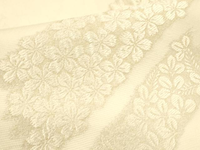 平和屋着物*夏物 六通柄袋帯 唐織 草花文 金糸 正絹 逸品 DAAT1739cm
