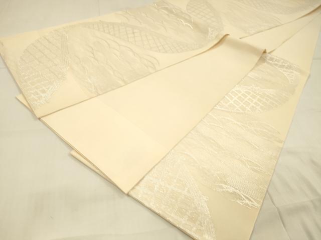 平和屋着物*夏物 六通柄袋帯 籬草葉文 正絹 逸品 DAAT1992cm
