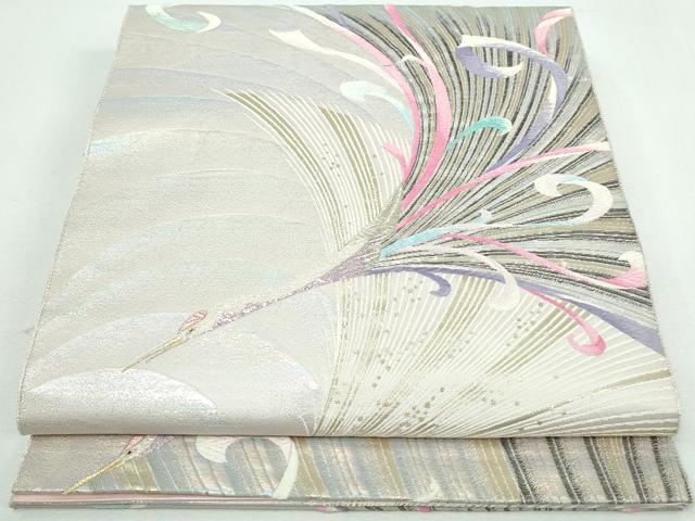 平和屋着物◎六通柄袋帯 唐織 九百錦 花つる文 オーロラ箔 正絹 逸品 DAAT2280qa