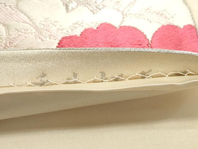 平和屋着物◎六通柄袋帯 唐織 孔雀牡丹文 金銀糸 正絹 逸品 DAAT2318qa