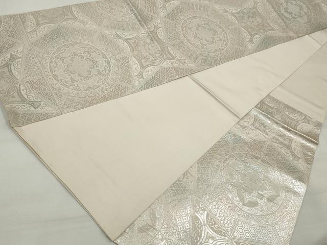 平和屋着物◎六通柄袋帯 正倉院花文 銀糸 正絹 逸品 DAAT2994qa