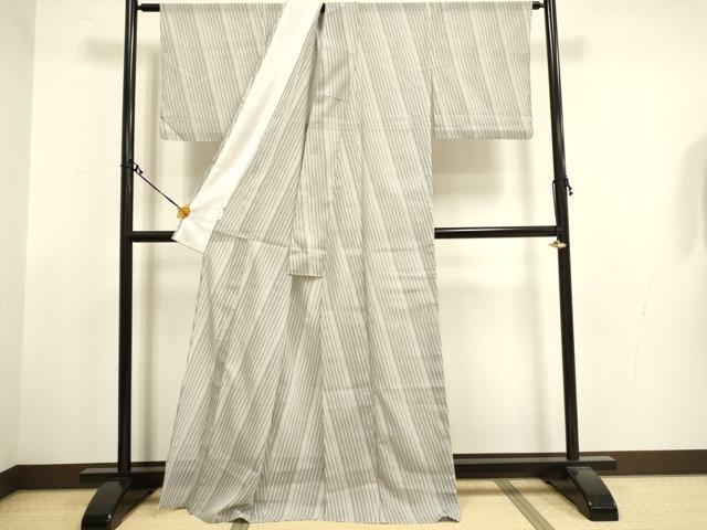 平和屋着物*夏物 小紋 紗 斜線文 さんび謹製 DAAQ4542dum