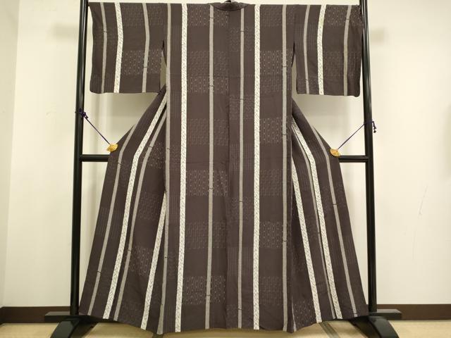 平和屋着物▽上質な小紋 単衣 間道 正絹 逸品 DABH4768du