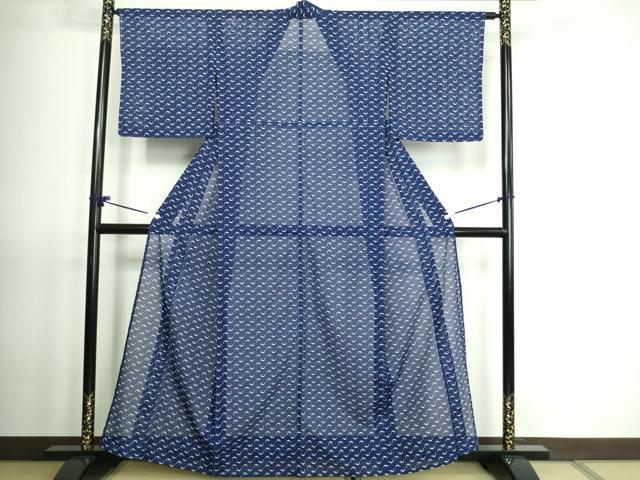 平和屋着物*夏物 小紋 絽 抽象文様 洗える着物 DAAT5322sf