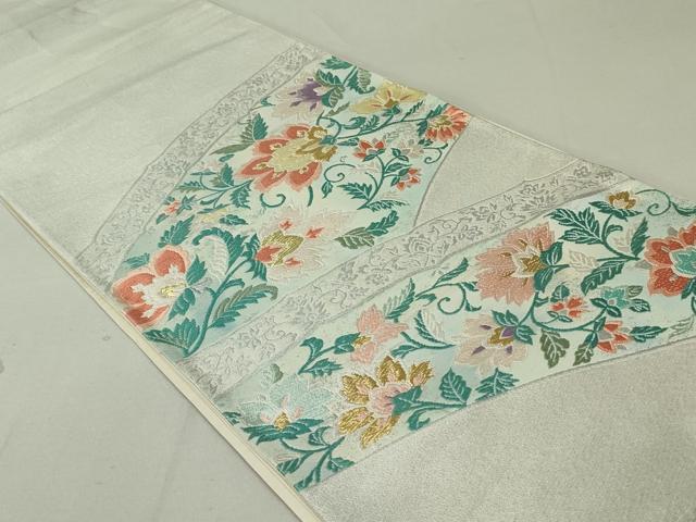 平和屋着物●六通柄袋帯 唐織 更紗花唐草文 金糸 正絹 逸品 DAAT7531ob