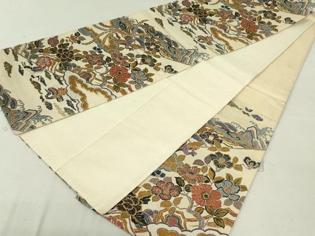 平和屋着物●六通柄袋帯 唐織 みやび綴 鳳凰更紗花文 金糸 正絹 逸品 DAAT7735ob