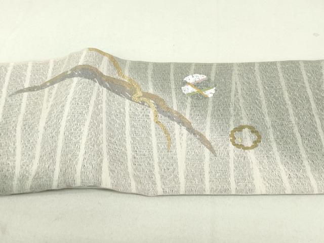 平和屋着物●ワンタッチつけ帯 スリーシーズン 春夏秋 雪輪霞文 金銀糸 正絹 逸品 DAAT7899ob