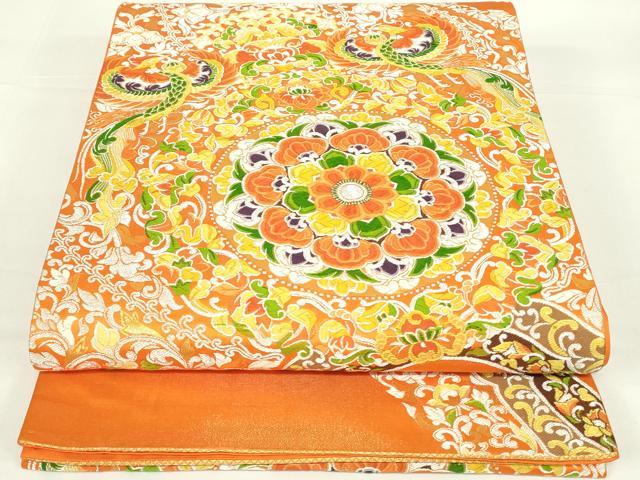 平和屋着物◎六通柄袋帯 唐織 正倉院花鳥文 金銀糸 正絹 逸品 DAAT8339qp