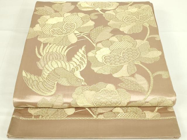 平和屋着物◎六通柄袋帯 花鳥文 金糸 正絹 逸品DAAT8404qp