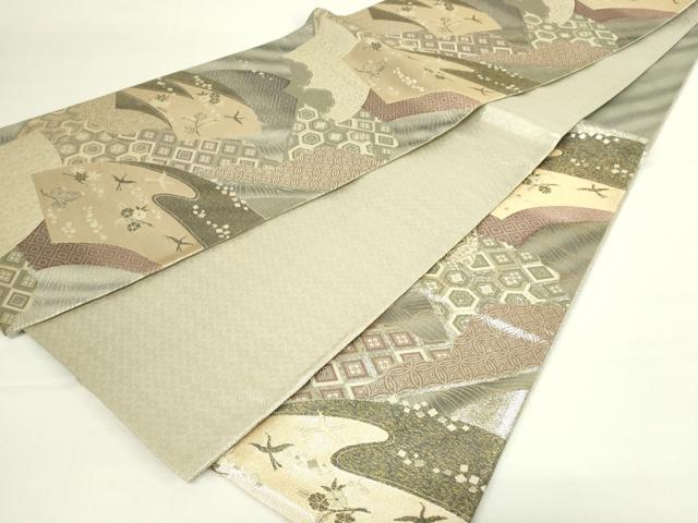平和屋着物◎六通柄袋帯 雲取り吉祥文 金糸 正絹 逸品 DAAT8406qp
