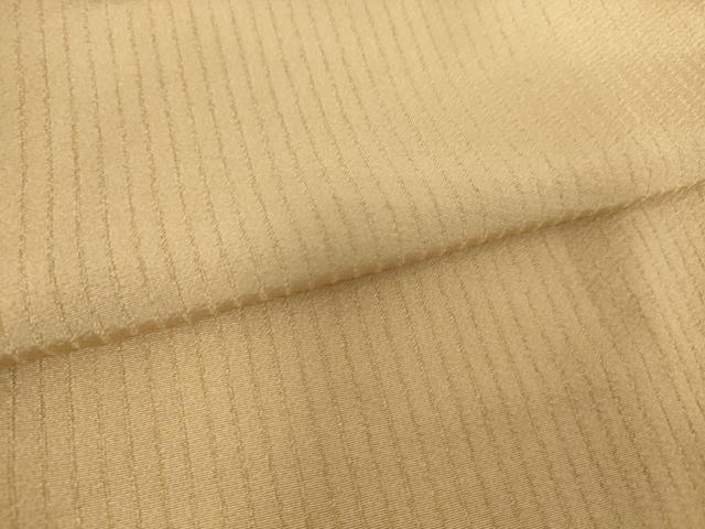平和屋着物▽上質な色無地 単衣 縞地紋 薄香色 正絹 逸品 DAAT9005az