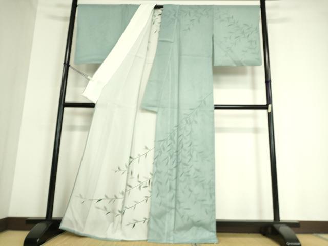 平和屋着物▽訪問着 無双 紗袷 紗×絽 草葉文 正絹 逸品 DAAT9010az