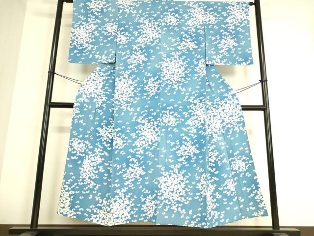 平和屋着物▽上質な小紋 単衣 舞花文 正絹 逸品 DAAT9107az