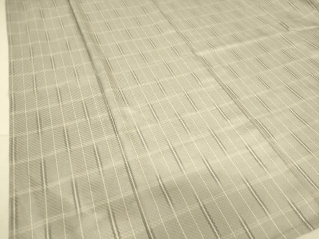 平和屋着物▽上質な紬 単衣 市松綾織 格子 正絹 逸品 DAAT9109az