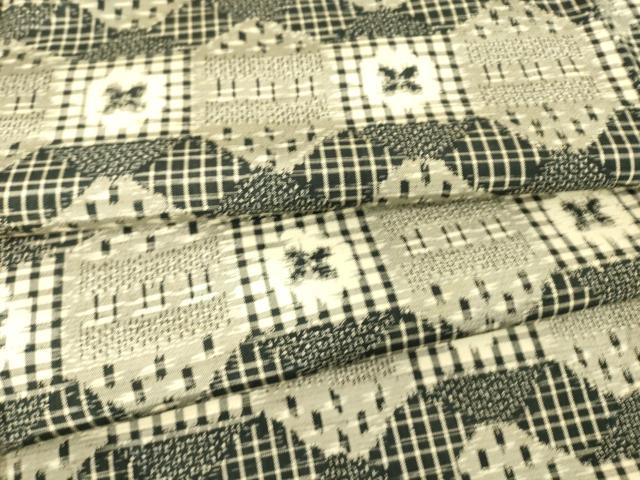 平和屋着物▽上質な紬 単衣 亀甲繋ぎ 正絹 逸品 DAAT9119az